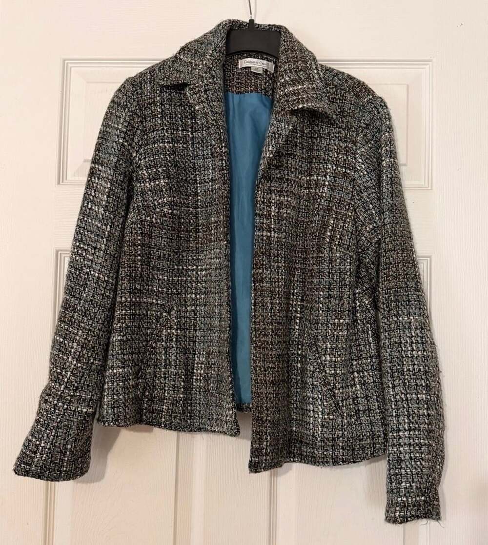 Coldwater Creek Women's Multicolored Tweed Jacket Size PS